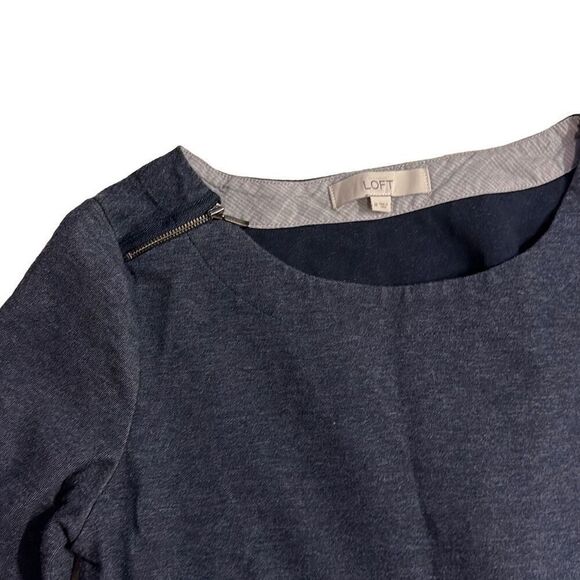 Ann Taylor Women's Gray Fleece Long Sleeve Mini Dress Size Medium - Picture 3 of 5